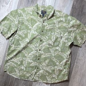 Woolrich | Vintage Fieldstone Jeep AOP Hawaiian Button-up Shirt 100% Cotton XL